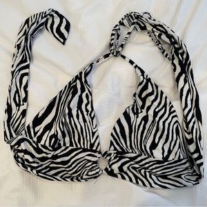 Zebra back tie crop top with loophole in the front